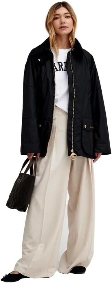 Barbour Women's Allerston Waxed Jacket, Black/Classic