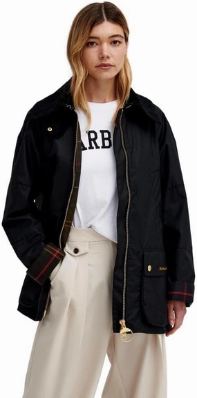 Barbour Women's Allerston Waxed Jacket, Black/Classic