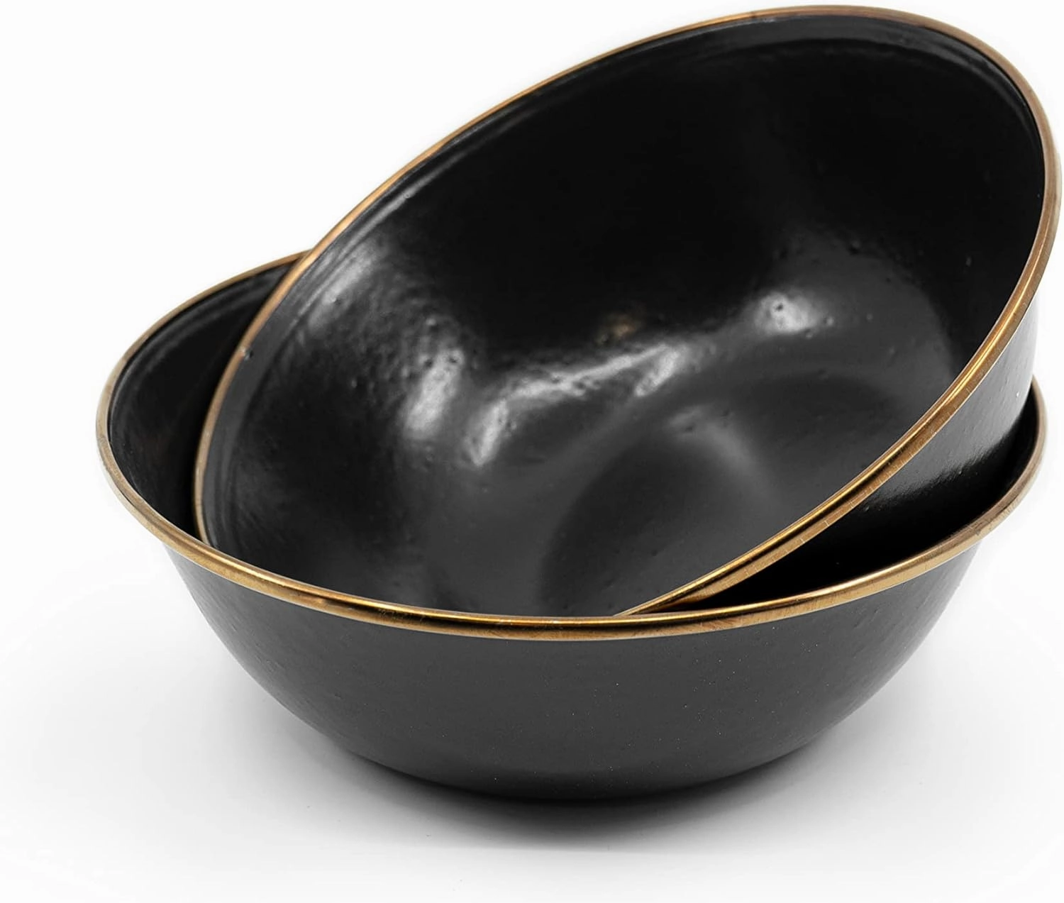 Barebones Enamel Bowl Set - Dish Set of 2 Bowls - Enamelware Set for Camping and Everyday Use (Charcoal)