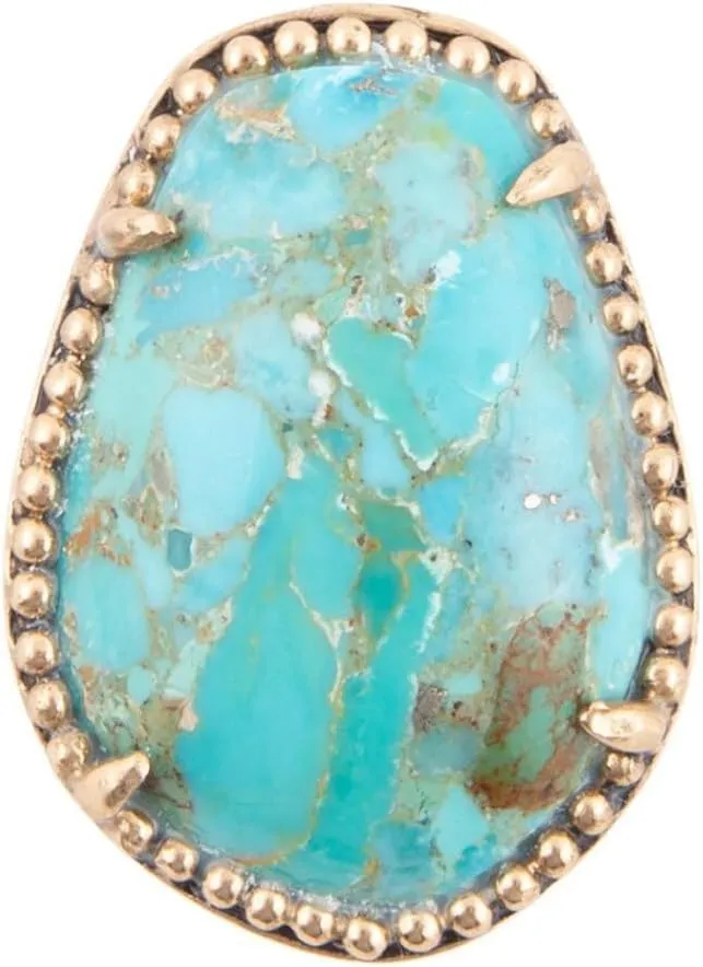 Barse Jewelry Refined Blue Turquoise Golden Statement Ring