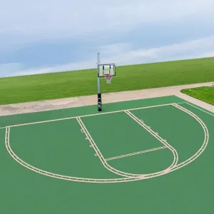 Basketball Court Marking Kit Basketball Court Stencil Kit for Concrete Driveway to Paint Basketball Court Lines Half Court High School Regulation Size 39.6' x 21'