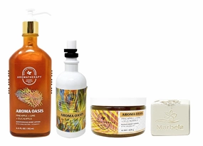 Bath & Body Works Aromatherapy Pineapple, Lime, Eucalyptus - Trio Gift Set - Body Lotion, Essential Oil Pillow Mist and Sugar Body Scrub With a Natural Oats Soap.