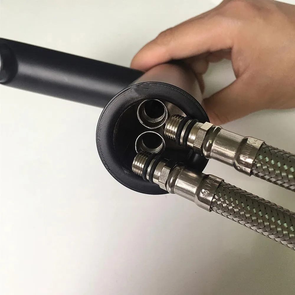 Bathroom Hose Stainless Steel Flexible Water Pipe Kitchen 2 Pieces/Set Hot and Cold Water Tap Water Supply Hose,2pcs G3,8,60cm