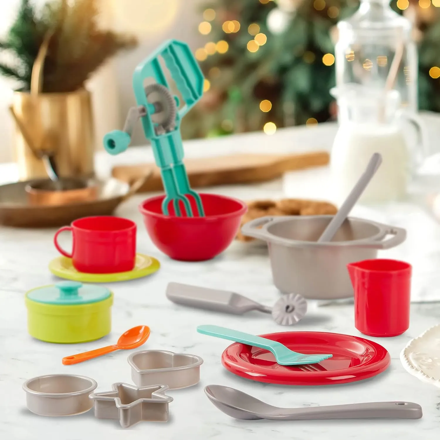 Battat – Toy Kitchen Set – 71Pc Pretend Cooking Accessories – 4 Table Settings & Cutlery – Dishwasher Safe & Worry-Free – 2 Years   – Deluxe Kitchen Playset