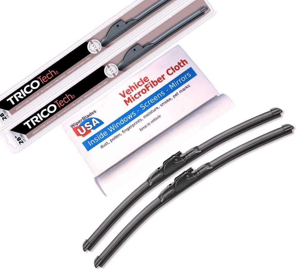 Beam Wiper Blades for 2023 Aston Martin DBX Set Trico Tech Beam Blades Wipers Set Bundled with MicroFiber Interior Car Cloth