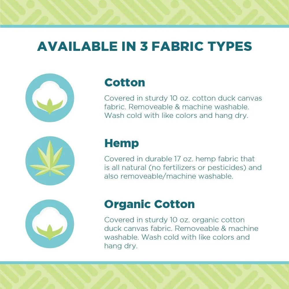 Bean Products Meditation Cushion Mat Set - Zafu Floor Pillow Organic Buckwheat Pillow   Cotton Filled Zabuton Prayer Pad - Meditation Pillow Yoga Knee Pad - Made in USA - 14" Round or 18" Oval
