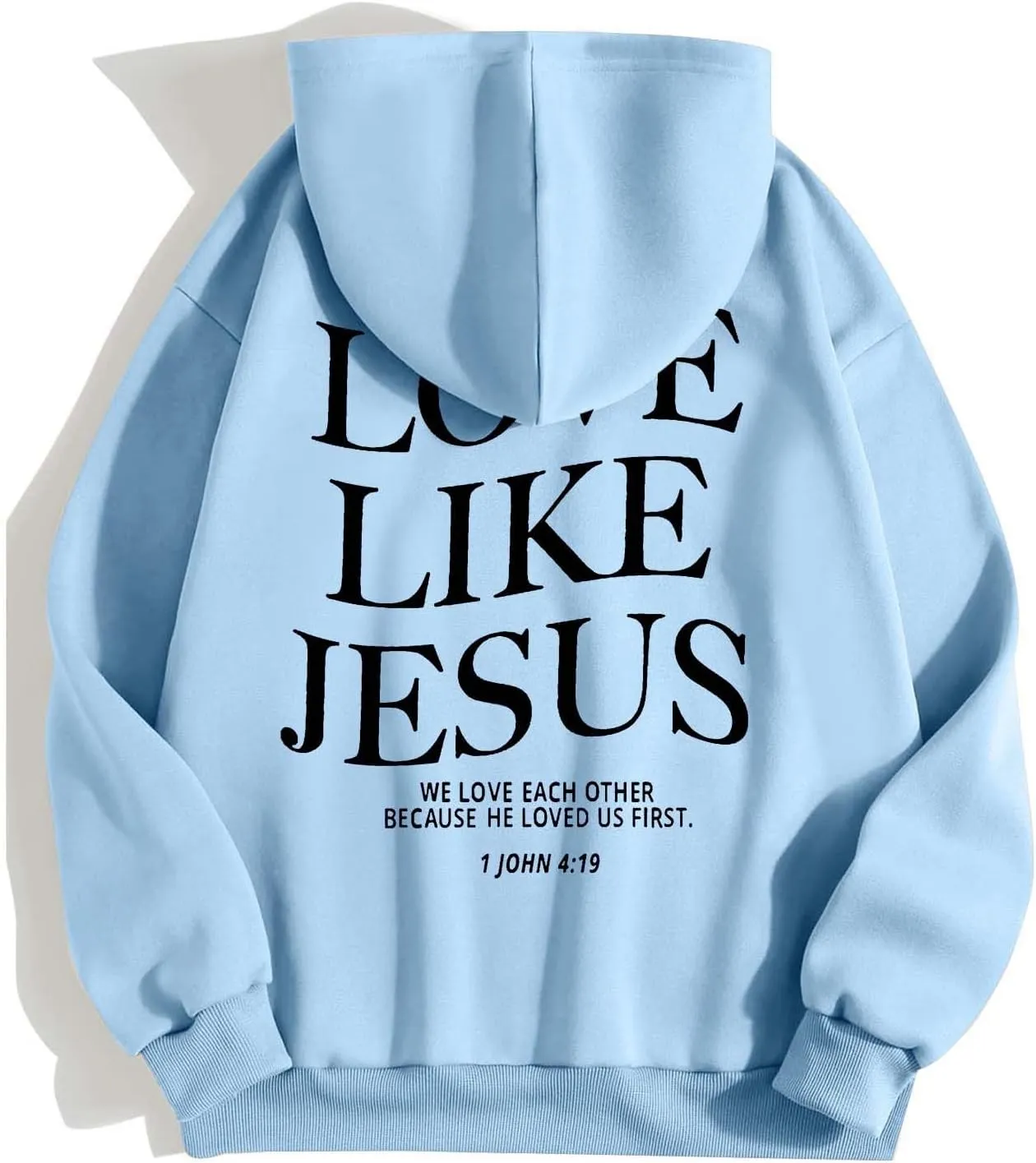 Bible Verse for Women Faith Over Fear Hoodie Fashion Shirt Christian Graphic Hoodies Pull Over Love Like Jesus Spirit