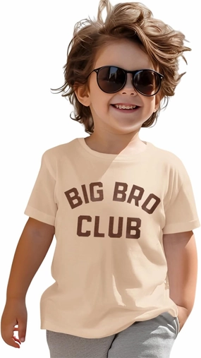 Big Brother Shirt Cool Big Bro Club T-Shirt Toddler Baby Boy Promoted to Big Brother Announcement Short Sleeve Tops