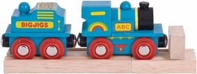 Bigjigs Single Wooden Train Engine (Blue)