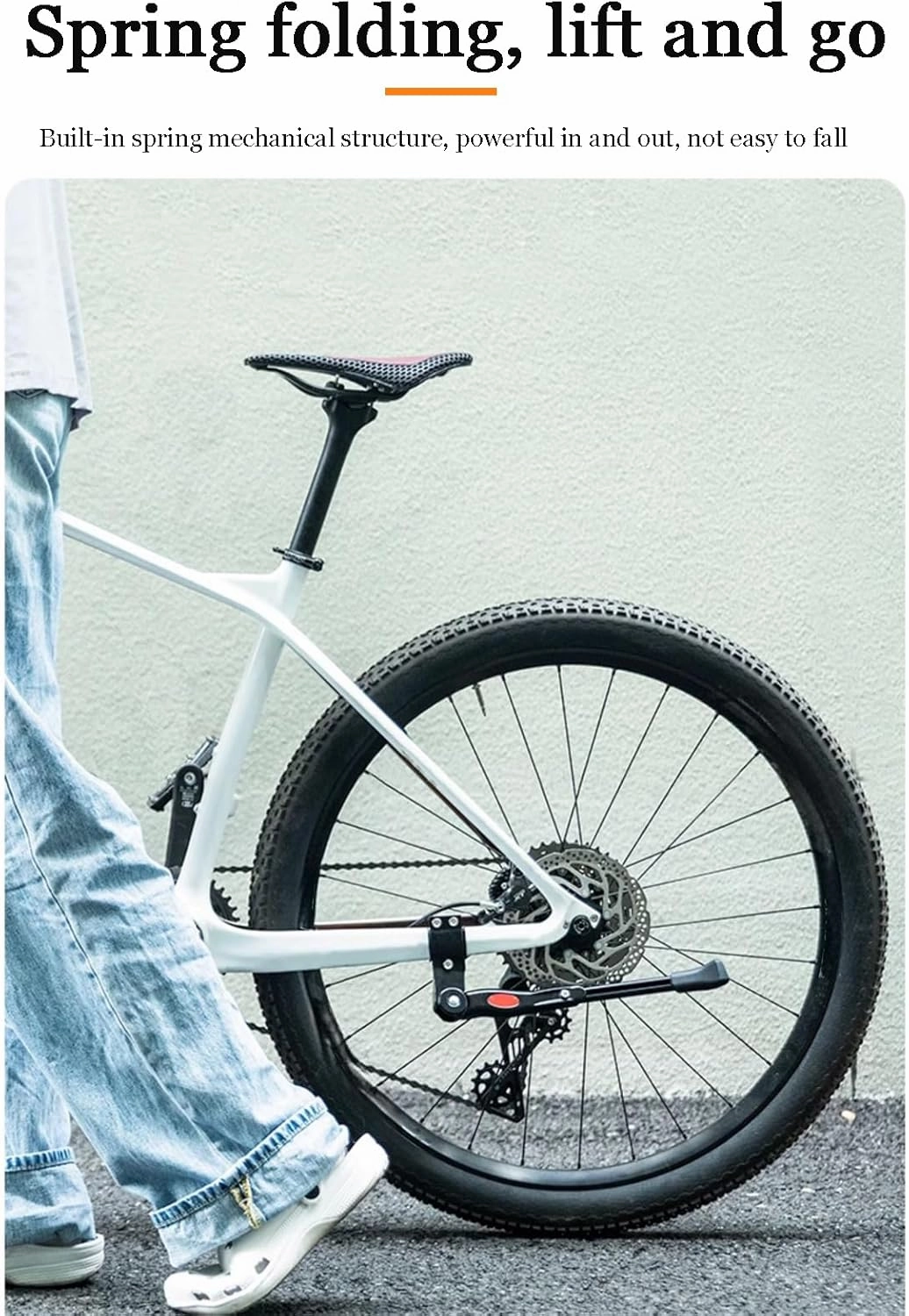 Bike Kickstand for Cannondale Jekyll Kinneto M400 M900 Mavaro Neo Moterra, Adjustable Kickstand Foot Side Stand Support, Aluminum Rear Side Bicycle Stand for Bike with Non-Slip Rubber Foot