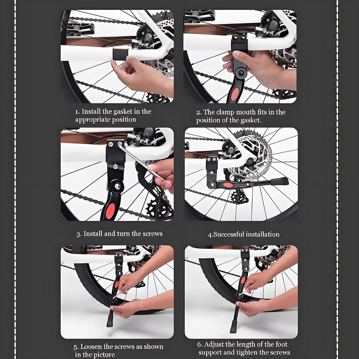 Bike Kickstand for Cannondale Jekyll Kinneto M400 M900 Mavaro Neo Moterra, Adjustable Kickstand Foot Side Stand Support, Aluminum Rear Side Bicycle Stand for Bike with Non-Slip Rubber Foot