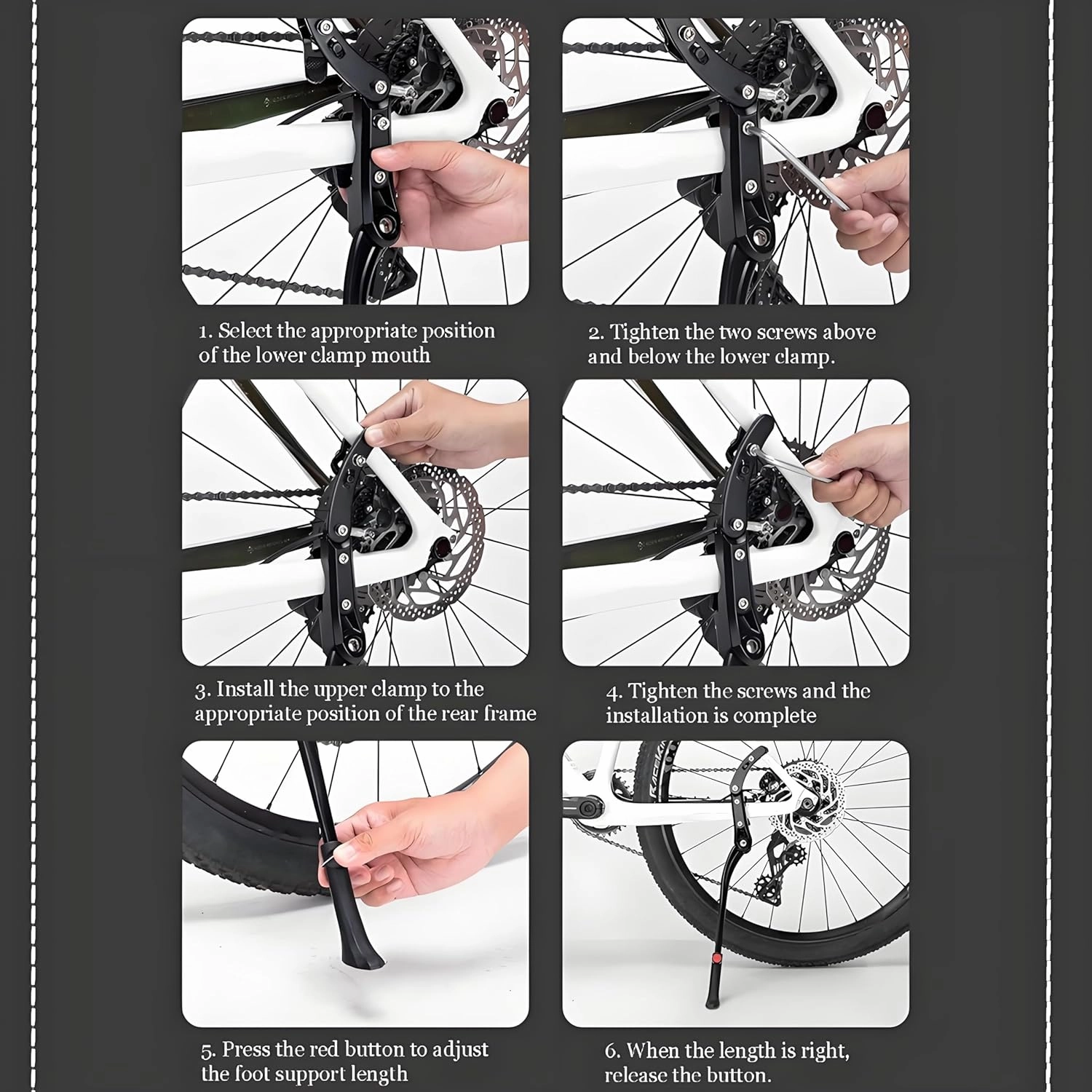 Bike Kickstand for Orbea Alma M10, Adjustable Kickstand Foot Side Stand Support, Aluminum Rear Side Bicycle Stand for Bike with Non-Slip Rubber Foot, B