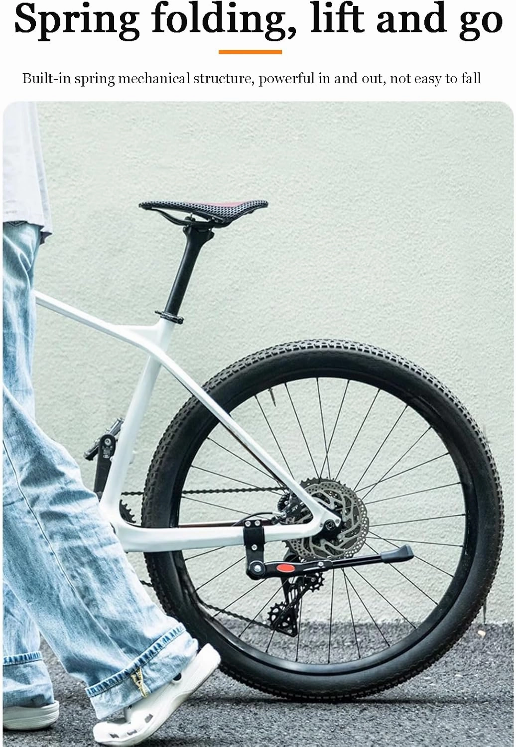 Bike Kickstand for Orbea Alma M10, Adjustable Kickstand Foot Side Stand Support, Aluminum Rear Side Bicycle Stand for Bike with Non-Slip Rubber Foot, B