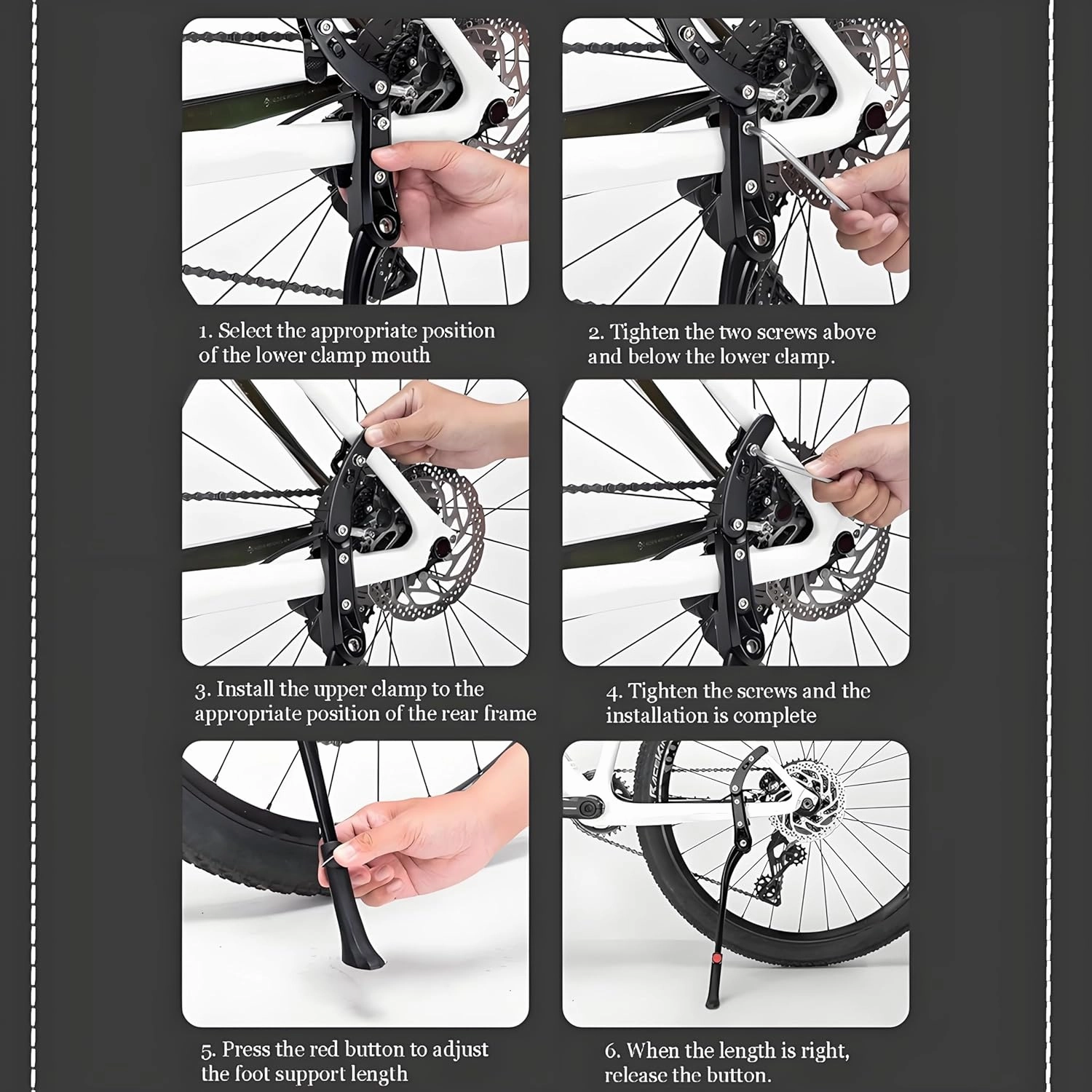 Bike Kickstand for Orbea Orca, Adjustable Kickstand Foot Side Stand Support, Aluminum Rear Side Bicycle Stand for Bike with Non-Slip Rubber Foot, B