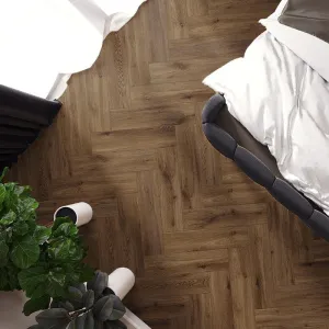 Birch Wood Dark effect Floor tiles