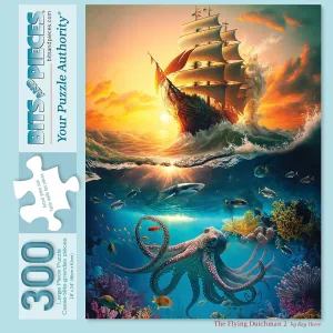 Bits and Pieces - 300 Piece Jigsaw Puzzle for Adults - 18" x 24" - The Flying Dutchman - 300 pc Large Pieces Seven Seas Ghost Ship Jigsaw by Ray Heere