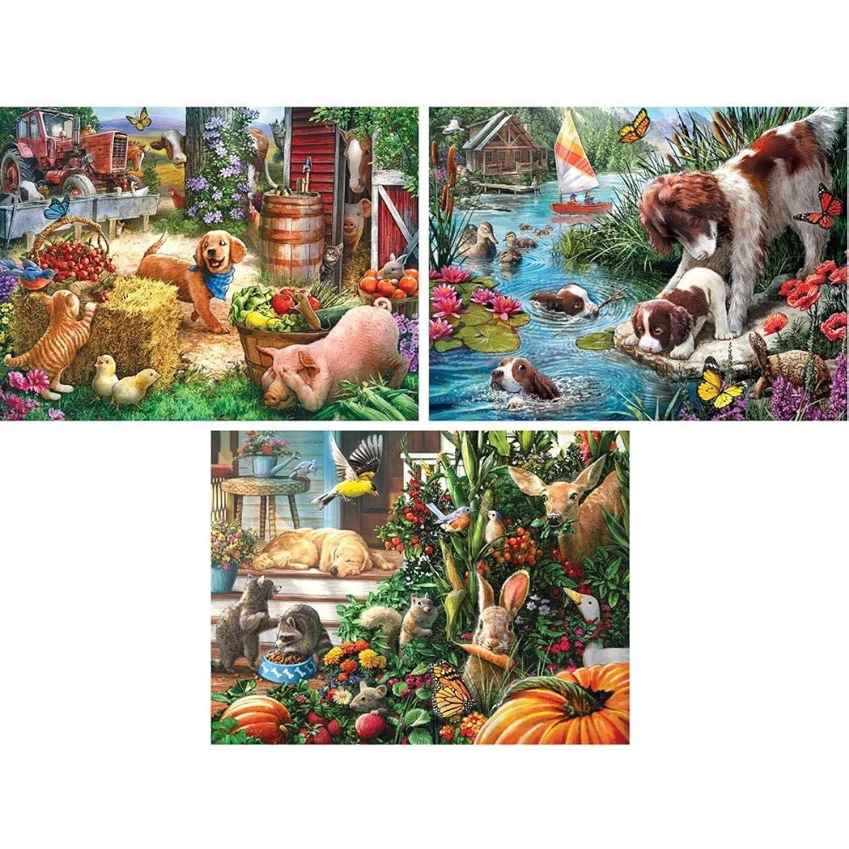 Bits and Pieces - 300 Piece Jigsaw Puzzle for Adults - Puppy Collection Large Piece Jigsaw Puzzle - Artist Larry Jones - 18" x 24"