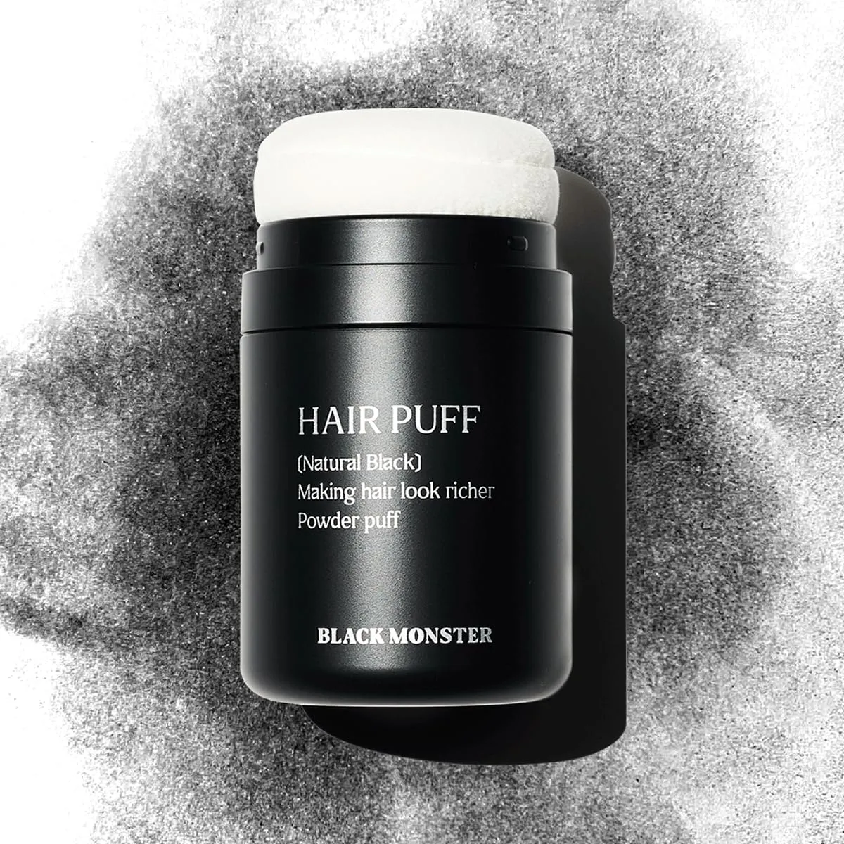 Black Monster BLACK Hair Puff – Natural Black, Volumizing Hair Fiber Powder, 0.92oz(26g)