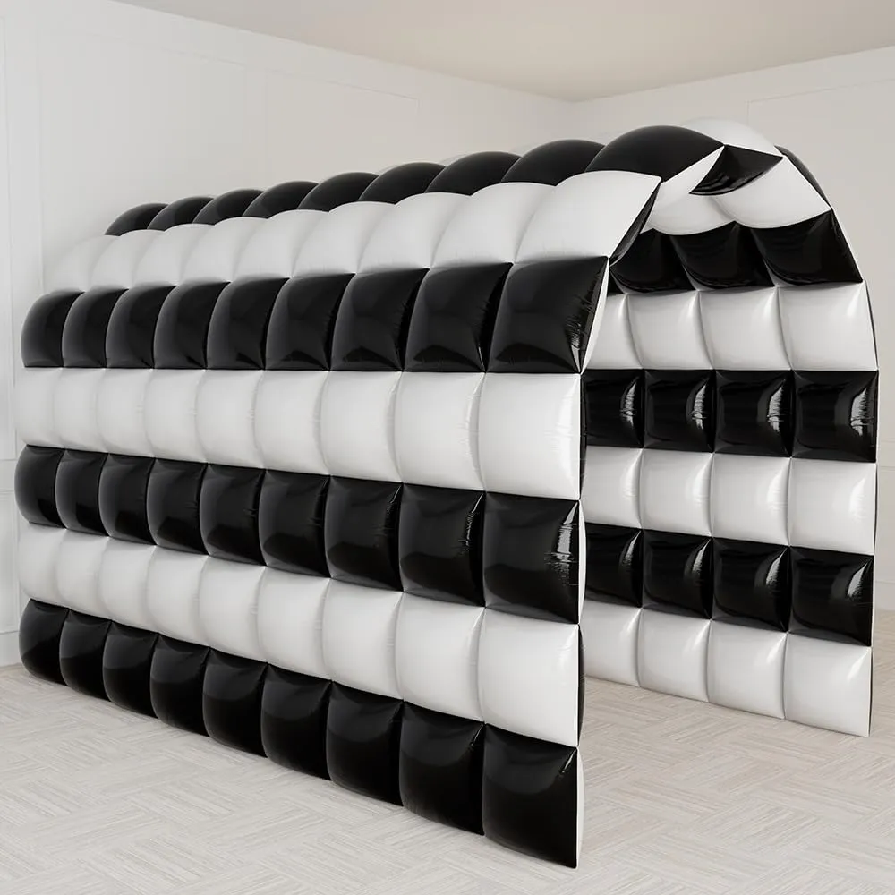 Black White Square Balloon Wall Tunnel Backdrop Checkered Racing Car Birthday Decoration, 25 Pack Metallic Square Balloons Wall Tunnel Arch Kit Birthday Wedding Baby Shower Party Background Decoration