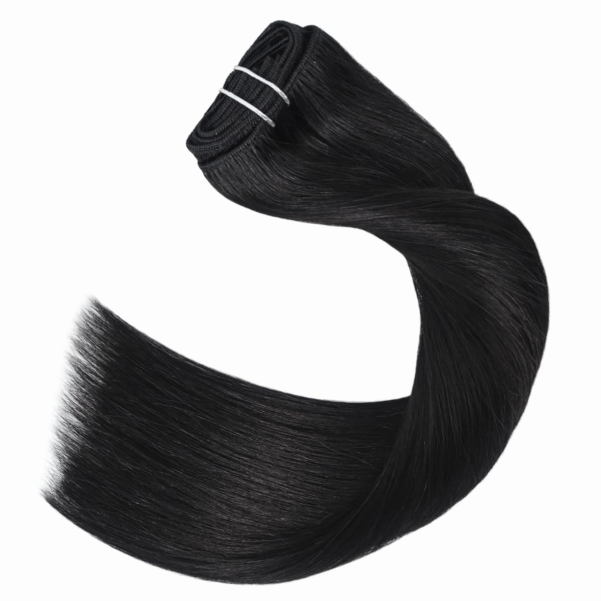 Black Hair Extensions Clip in Real Human Hair 70g 22 Inches 100% Remy Human Hair Natural Black Straight Double Weft for Full Head 7pcs 16clips One Pack