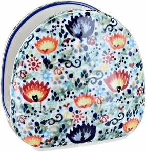 Blue Rose Polish Pottery Desert Oasis Napkin Holder
