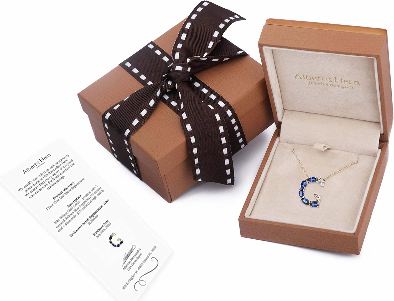 Blue Sapphire Initial Necklace With Diamonds & 18K Gold Chain | Irresistible Letter Pendants Jewelry | Perfect Valentine’s Day, Anniversary & Birthday Gift