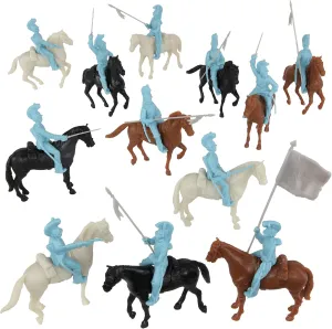 BMC CTS Alamo Mexican Heavy Cavalry - 33pc Powder Blue Plastic Soldier Figures