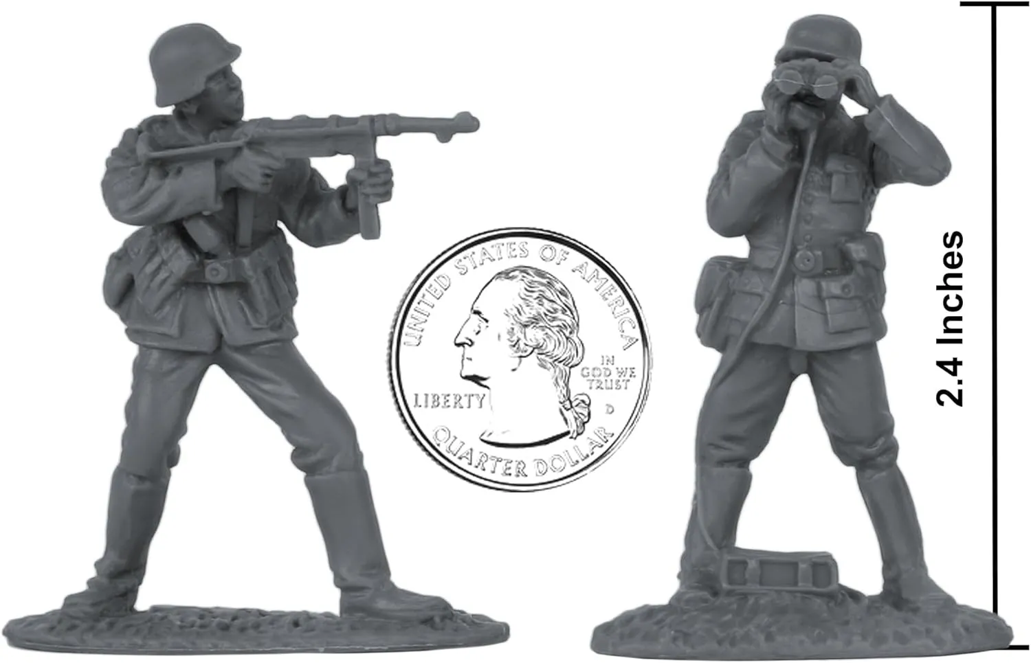 BMC CTS WW2 German Assault & Medics Plastic Army Men - 24pc Gray Soldier Figures