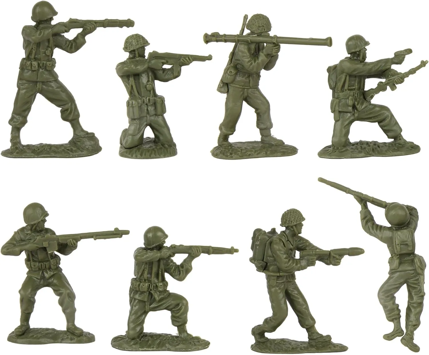 BMC CTS WW2 US Infantry Plastic Army Men - 33pc OD Green 1:32 Soldier Figures