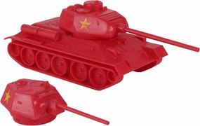 BMC CTS WW2 Soviet T-34 Tank - Red 1:40 Russian T34 Plastic Army Men Vehicle