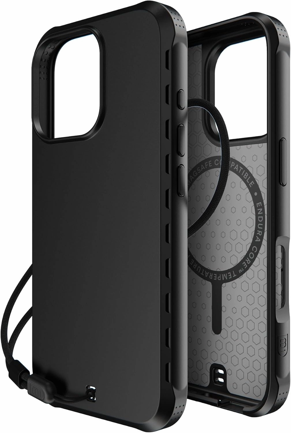 BodyGuardz Paradigm Pro Compatible with iPhone 16 Pro Case - Shockproof Cover 18FT Drop Rating - Compatible with MagSafe - Phone Cooling Technology - Responsive Buttons - Purple (Black)