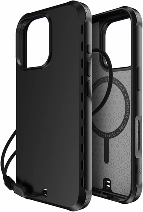 BodyGuardz Paradigm Pro Compatible with iPhone 16 Pro Case - Shockproof Cover 18FT Drop Rating - Compatible with MagSafe - Phone Cooling Technology - Responsive Buttons - Purple (Black)