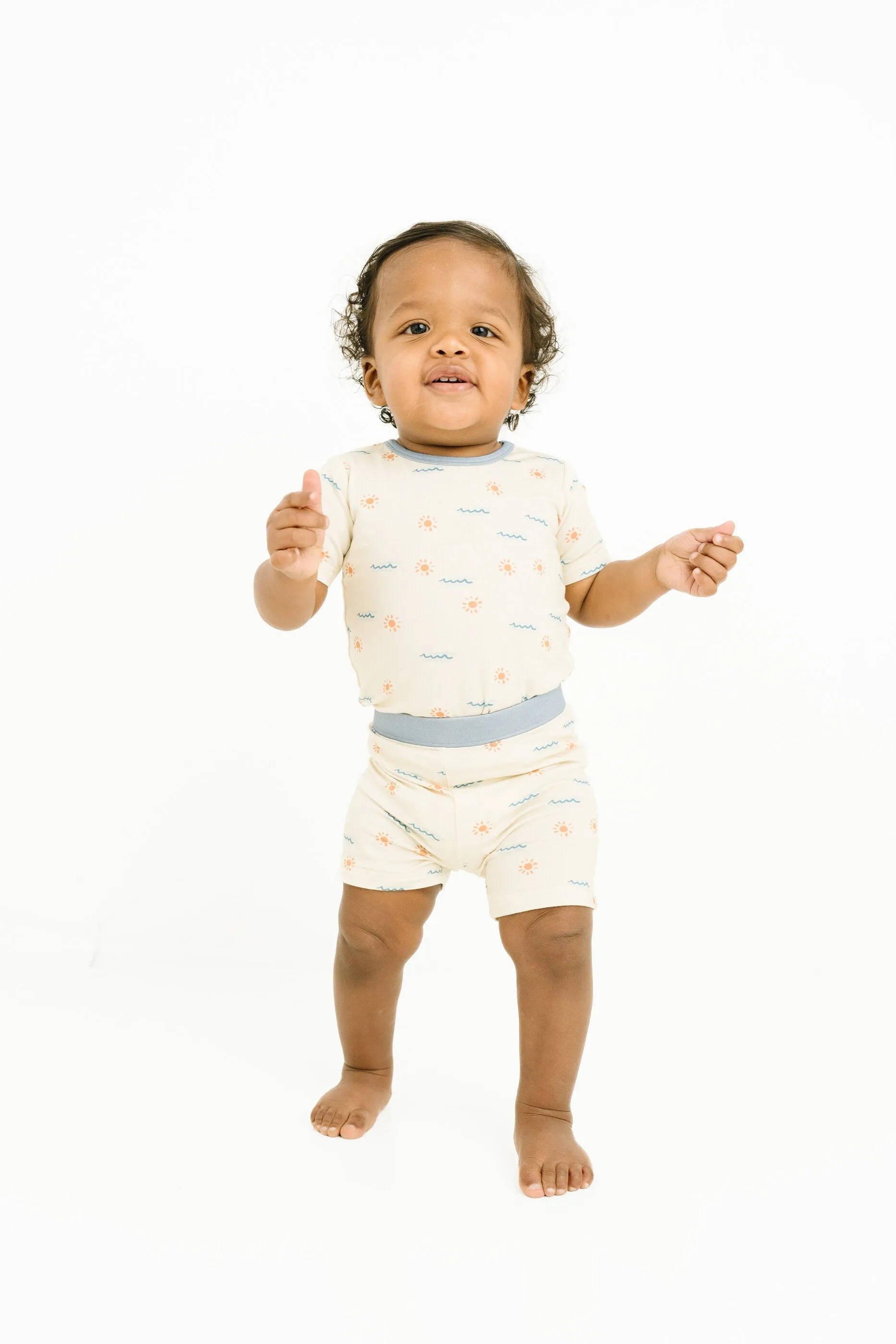 Boho Waves Bamboo Shorts Set