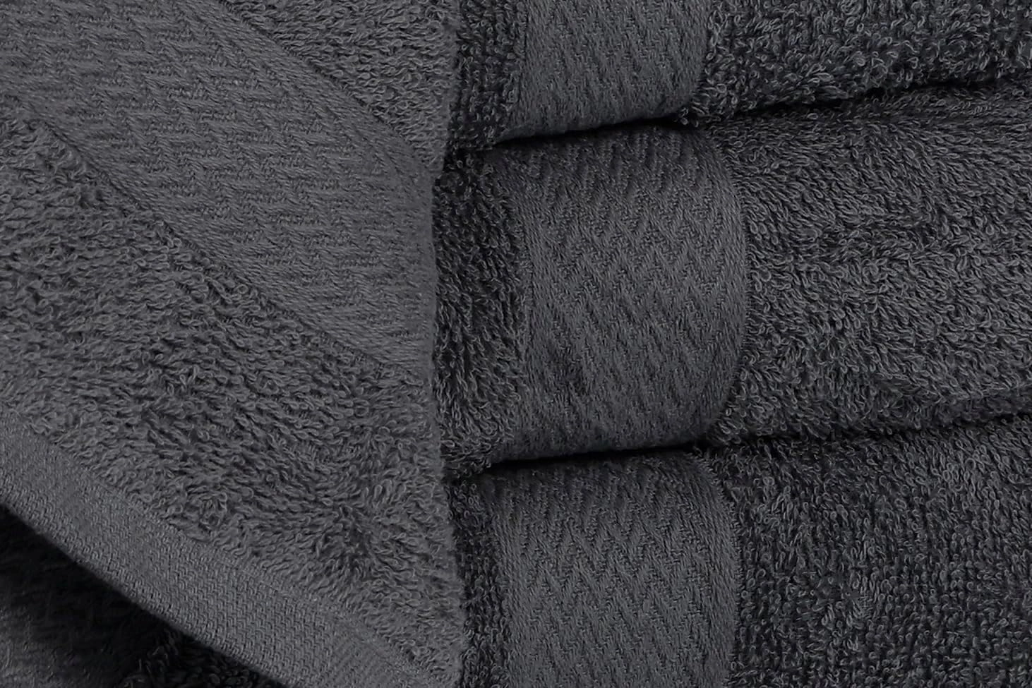 BolBom*S 8 Piece Towel Set-Ultra Soft 100% Pure Cotton 2 Large Grey Bath Towels 28x56, 2 Hand Towels for Bathroom 16x26, 4 Wash Cloths12x12, Bath Towels Ideal for Everyday Use, Hotel & Spa- Grey