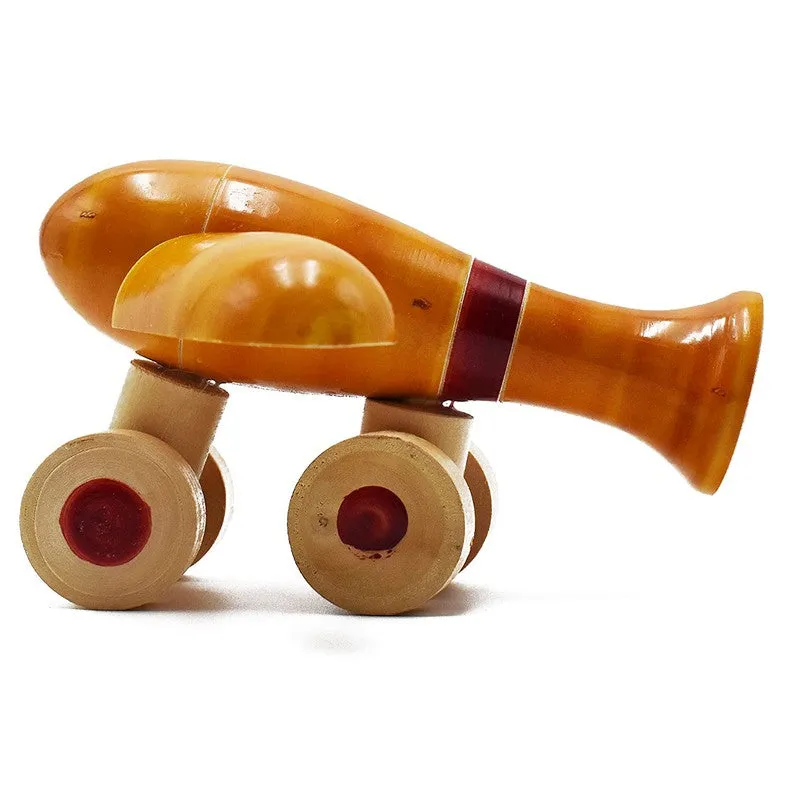 Bomber Plane Wooden Pull Along Toy