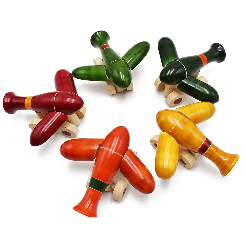 Bomber Plane Wooden Pull Along Toy
