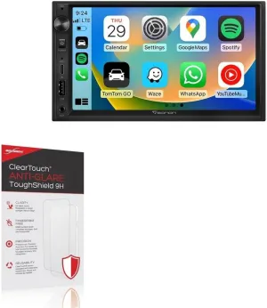 BoxWave Screen Protector Compatible with Eonon X3 QLED Linux Double Din Car Stereo (7 in) - ClearTouch Anti-Glare ToughShield 9H (2-Pack), Anti-Glare 9H Tough Flexible Film Screen Protector