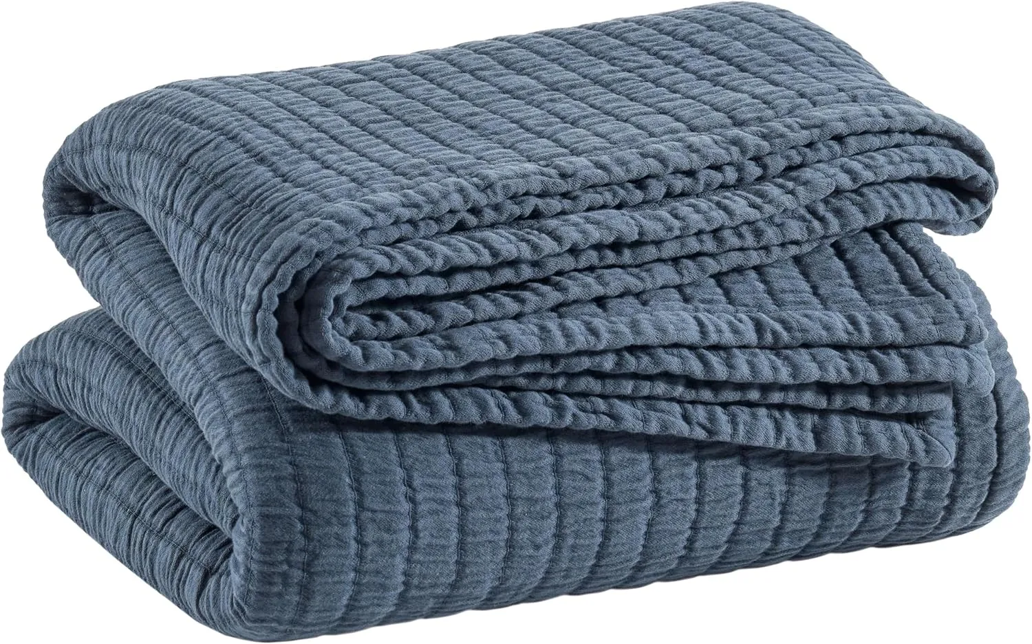 Boyfriend Ink Matelasse Coverlet, Queen Size, Blue Solid Pattern