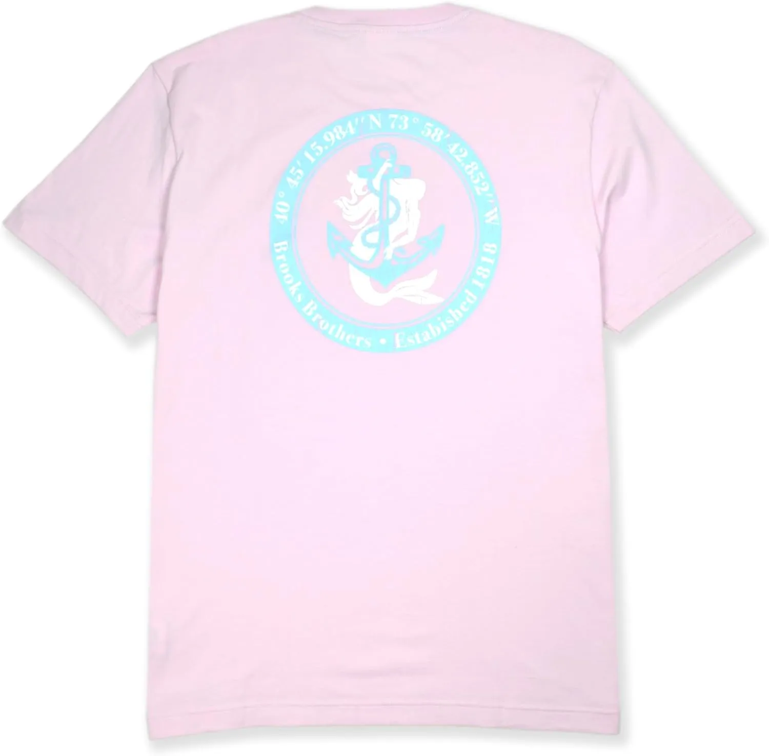 Brooks Brothers Men's Classic Fit All Cotton Short Sleeve Vintage Mermaid Graphic Tee T-Shirt,