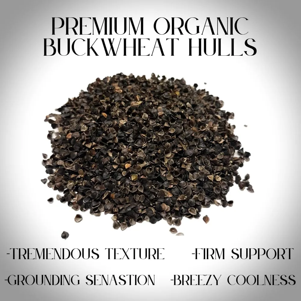 Buckwheat Hull Pillow (Small (Travel)) Naturally Cooling, Firm Support, Deep Comfort, 100% Cotton Case, Organic Hulls