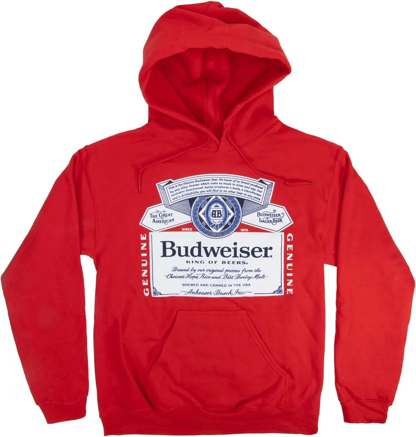 Budweiser Classic Logo Red Colorway Pull-Over Hoodie