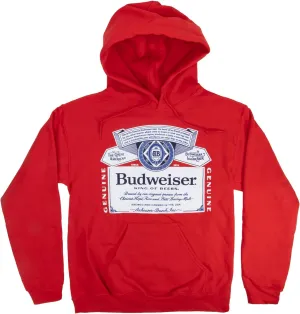 Budweiser Classic Logo Red Colorway Pull-Over Hoodie