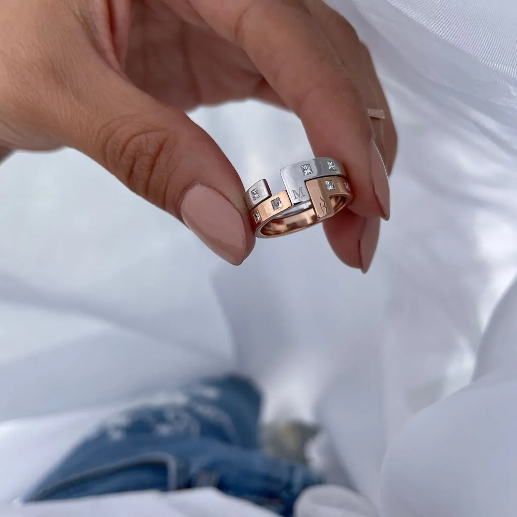 Building Block Ring -White