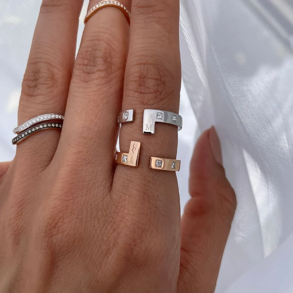 Building Block Ring -White