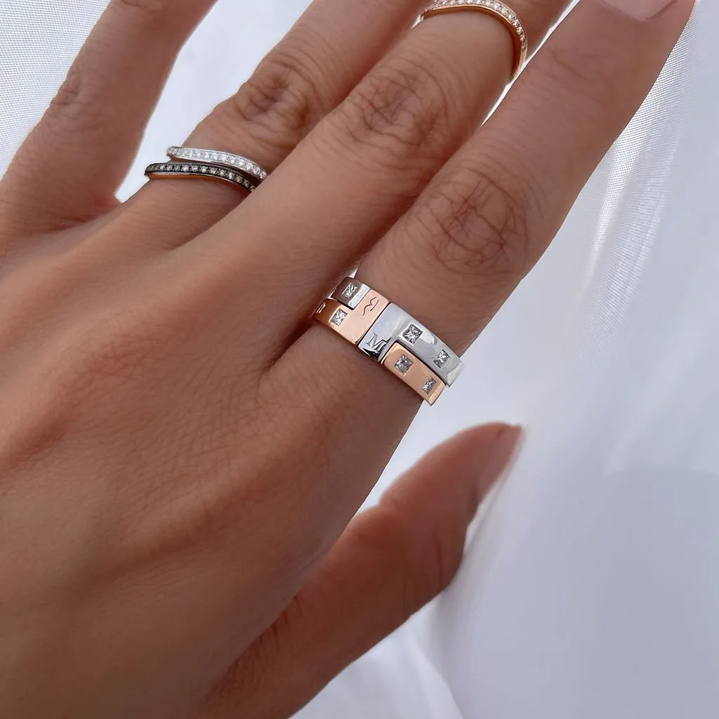 Building Block Ring -White