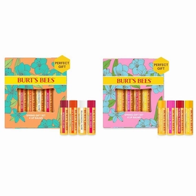 Burt's Bees Lip Balm Easter Basket Stuffers Gift Set - Just Picked & In Full Bloom, Pomegranate, Watermelon, Mandarin, Coconut, Pear, Beeswax, Dragonfruit, Pineapple, Strawberry, 4 Tubes, 0.15 oz Each