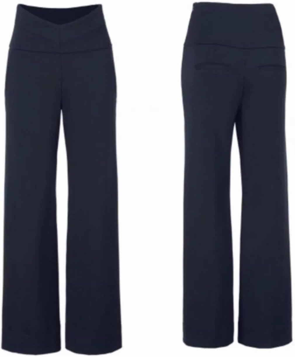 Cabi Navy High Rise Wide Leg Coco Trouser - Women's Professional Slacks - 34 Inch Inseam