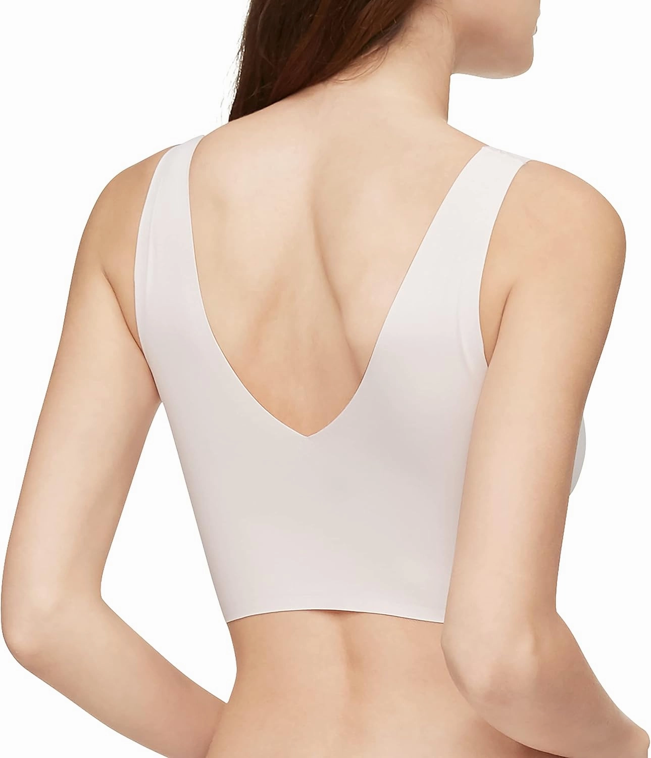 Calvin Klein Women's Invisibles Comfort Seamless Lightly Lined V Neck Bralette Bra