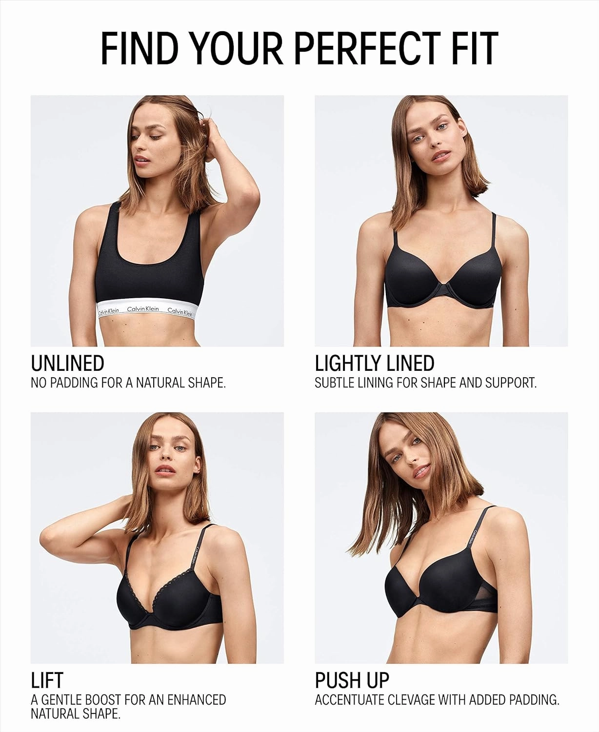 Calvin Klein Women's Invisibles Comfort Seamless Lightly Lined V Neck Bralette Bra