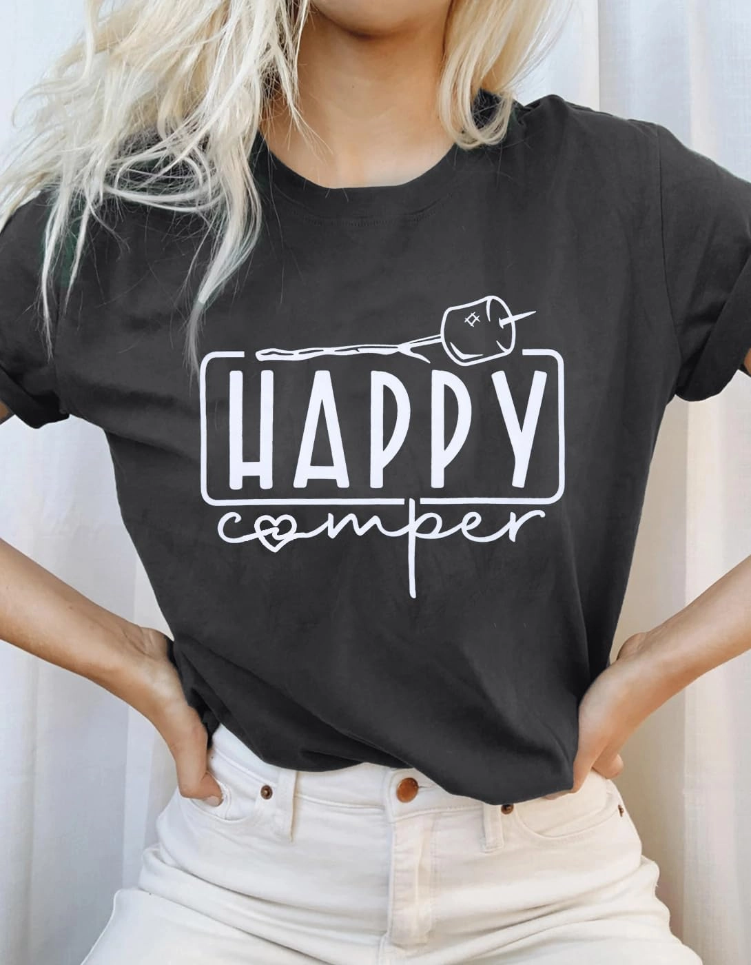 Camping Shirts Hiking Adventure T-Shirt: Camper Gifts Tops Women Vintage Mountain Nature Graphic Tees Short Sleeve Outfit